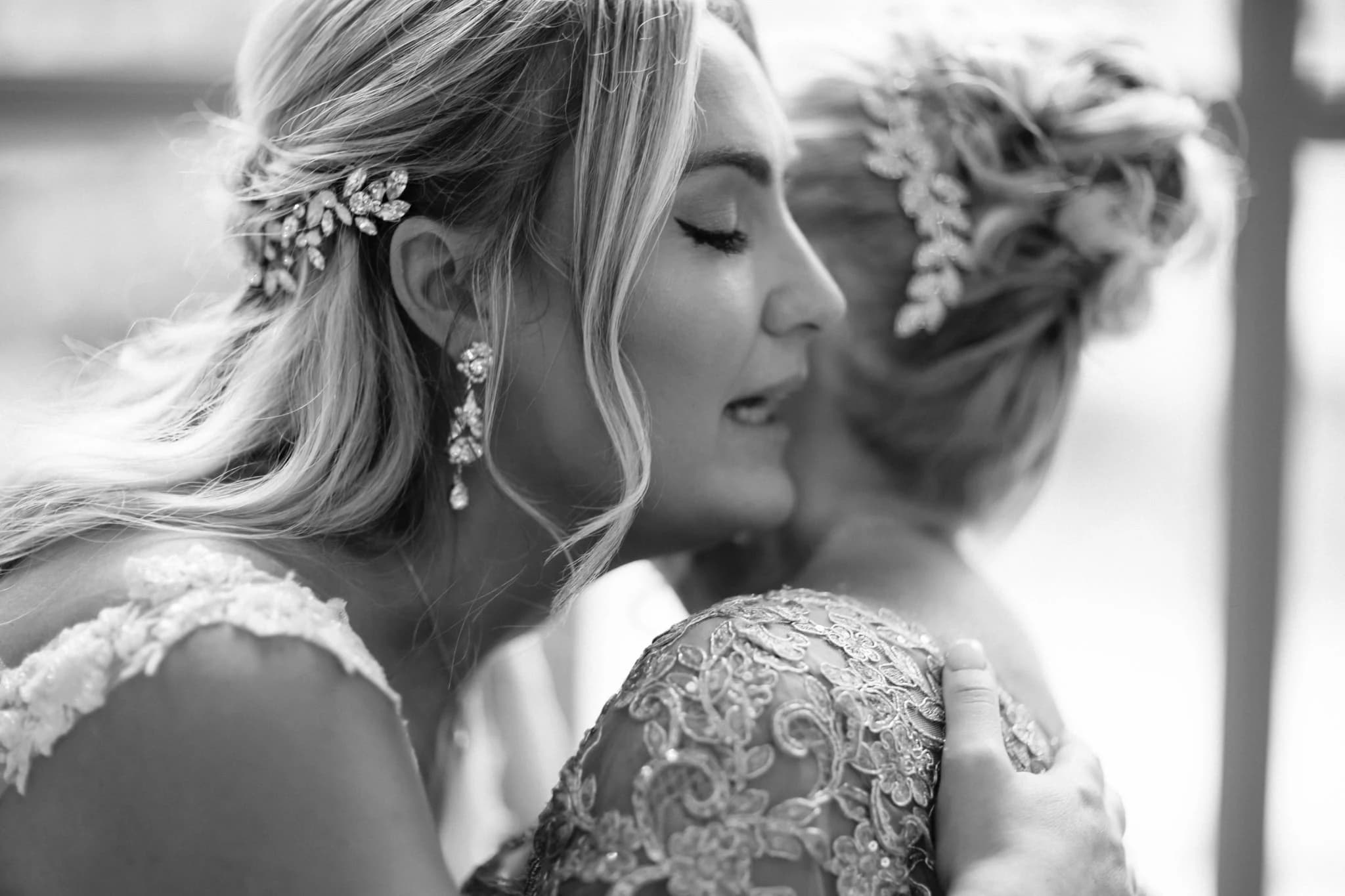 Bridal hair accessories close-up