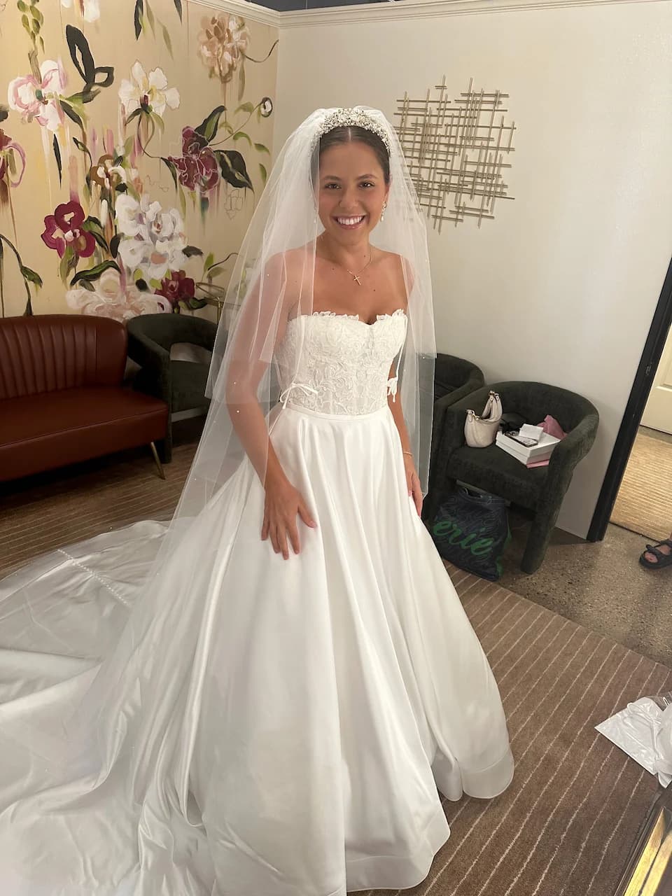 Bride Gown Veil In Room