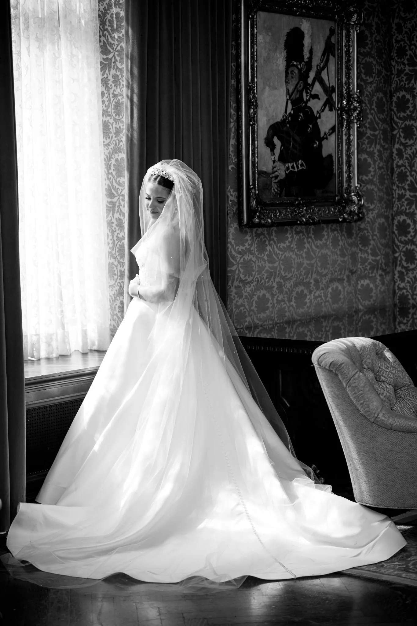 Bride Gown Veil In Room