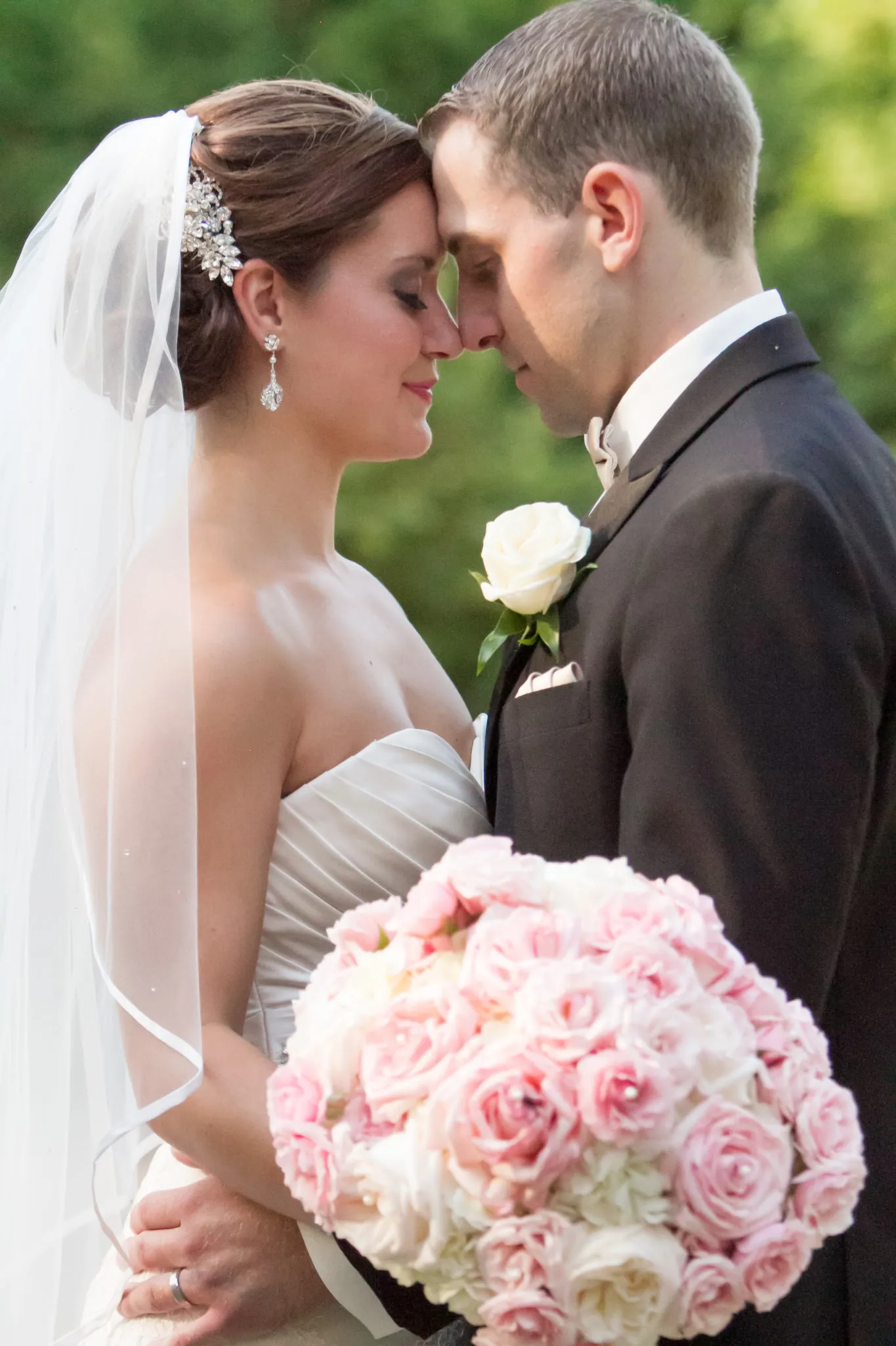 Crystal Headpiece Pink Roses